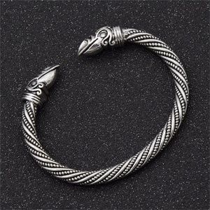 Viking Crows Silver Sacred Arm Ring Bracelet